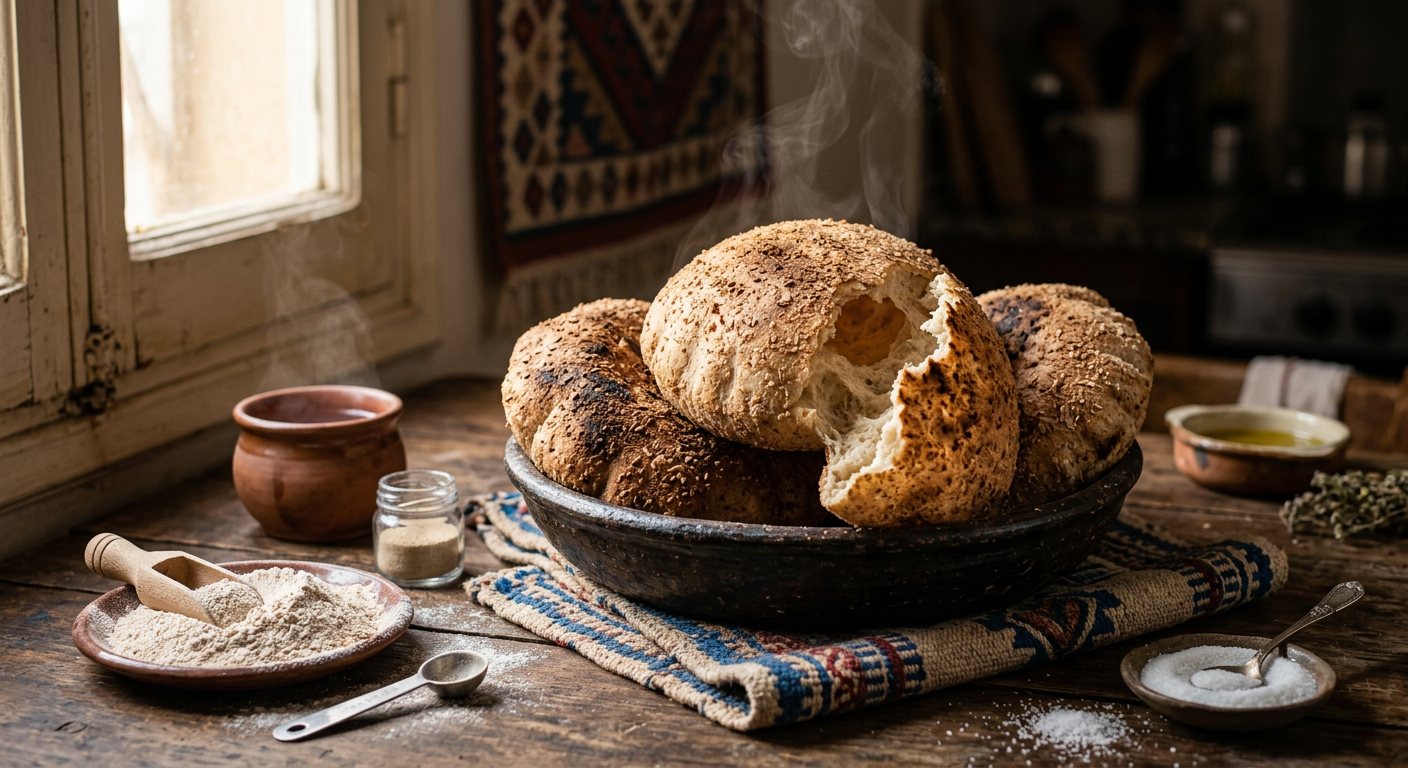 Aish Baladi (Egyptian Bran-Crusted Flatbread) — Egypt
