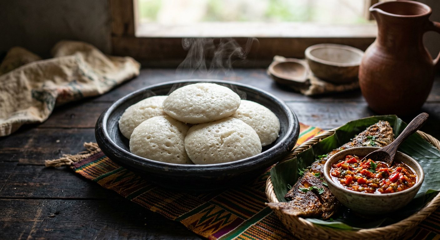 Ablo (Steamed Fermented Corn and Rice Cakes) — Togo
